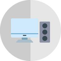 Desktop Computer Flat Scale Icon Design vector