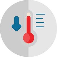 termómetro plano escala icono diseño vector