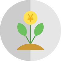 Chinese Money Plant Flat Scale Icon Design vector