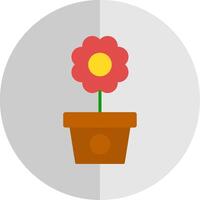 Flower Pot Flat Scale Icon Design vector