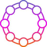 Tambourine Line Gradient Icon Design vector