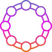 Tambourine Line Gradient Icon Design vector