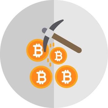 Bitcoin Mining Flat Scale Icon Design vector