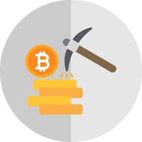 bitcoin minería plano escala icono diseño vector