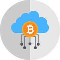 Cloud Bitcoin Flat Scale Icon Design vector