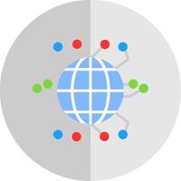global redes plano escala icono diseño vector