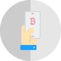 pagar bitcoin plano escala icono diseño vector