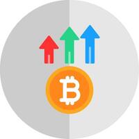 bitcoin arriba plano escala icono diseño vector