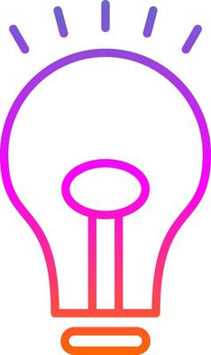Bulb Line Gradient Icon Design