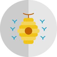 abeja colmena plano escala icono diseño vector