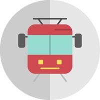 Old Tram Flat Scale Icon Design vector