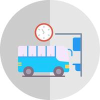 Bus Station Flat Scale Icon Design vector