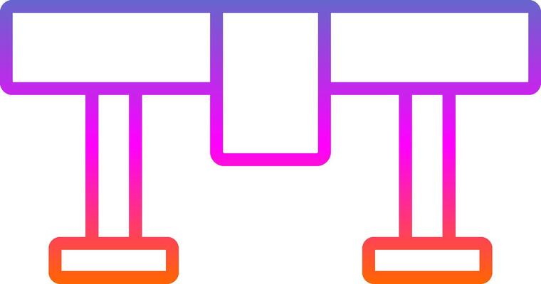Bench Line Gradient Icon Design