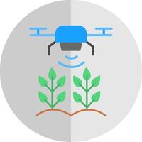 agrícola drones plano escala icono diseño vector