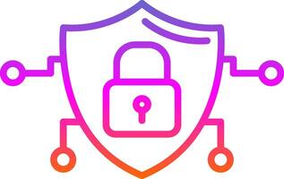 Cyber Security Line Gradient Icon Design vector