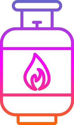 Gas Cylinder Line Gradient Icon Design