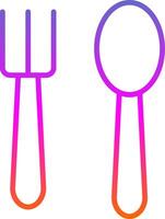 Spoon And Fork Line Gradient Icon Design vector