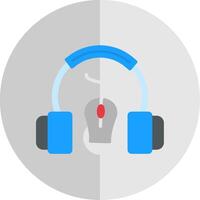 auriculares plano escala icono diseño vector