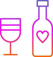 Wine Bottle Line Gradient Icon Design vector