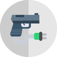 pistola plano escala icono diseño vector