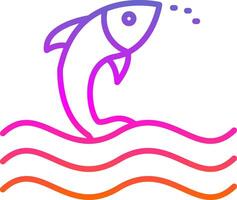 Fish Line Gradient Icon Design vector