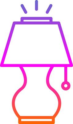 Lamp Line Gradient Icon Design