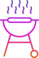 BBQ Grill Line Gradient Icon Design vector