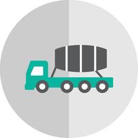 Cement Truck Flat Scale Icon Design vector