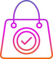 Shopping Bag Line Gradient Icon Design vector