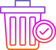 Trash Line Gradient Icon Design vector