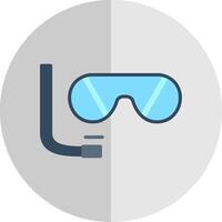 buceo máscara plano escala icono diseño vector