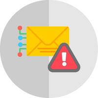 Warning Mail Flat Scale Icon Design vector