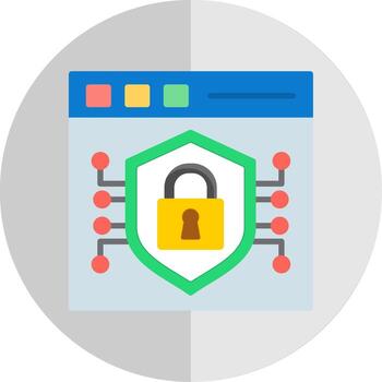 Secure Browser Flat Scale Icon Design vector