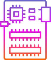 circuito tablero línea degradado icono diseño vector