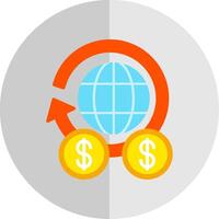 global Finanzas plano escala icono diseño vector