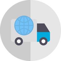 Worldwide Delivery Flat Scale Icon Design vector