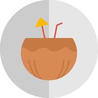 Coconut Drink Flat Scale Icon Design vector