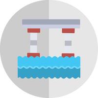 puente plano escala icono diseño vector