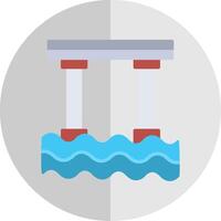 puente plano escala icono diseño vector