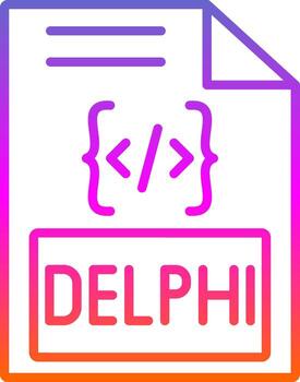 Delphi Line Gradient Icon Design vector