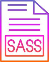 Sass Line Gradient Icon Design vector