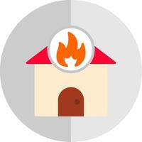 Home Fire Flat Scale Icon Design vector