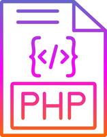 Php Line Gradient Icon Design vector