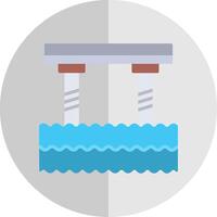 puente plano escala icono diseño vector