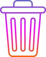 Dustbin Line Gradient Icon Design vector