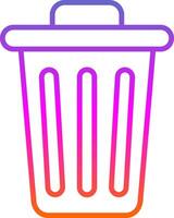 Dustbin Line Gradient Icon Design vector