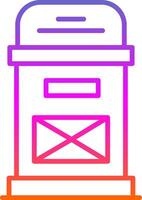 Postbox Line Gradient Icon Design vector