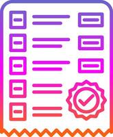 Checklist Line Gradient Icon Design vector
