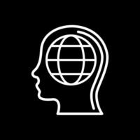 Global Mind Line Inverted Icon Design vector