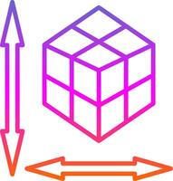 Rubik Line Gradient Icon Design vector